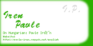 iren pavle business card